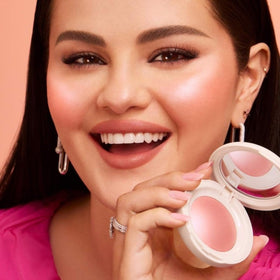 Rare Beauty Cheer close-up of powder surface highlighting finely milled formula