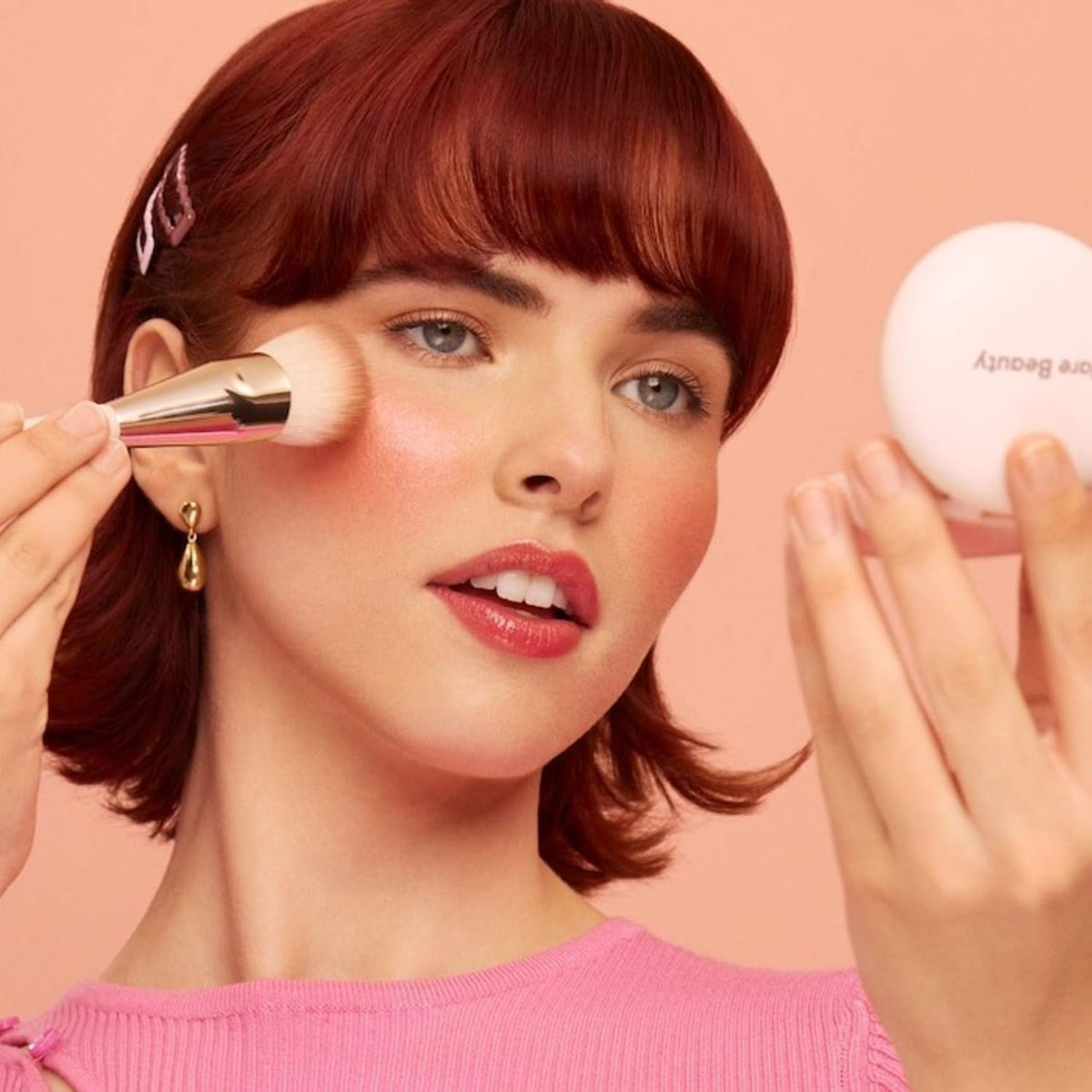 Rare Beauty packaging label detail highlighting shade name Hope and product information