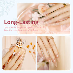 RARJSM application stroke on nail illustrating even, streak-free coverage