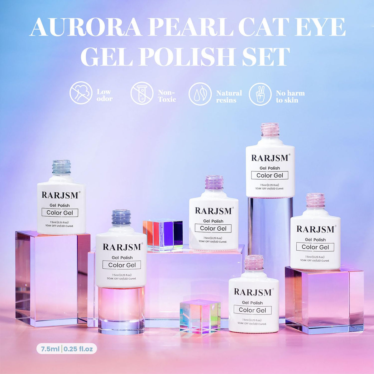 RARJSM nails in lifestyle setting showcasing magnetic cat-eye and mermaid sparkle