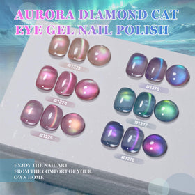 RARJSM polished nails closeup displaying intense cat eye reflection and glossy finish
