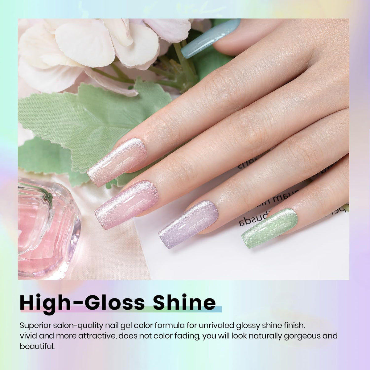 RARJSM color swatches laid flat showing six nude and jelly shades for choice