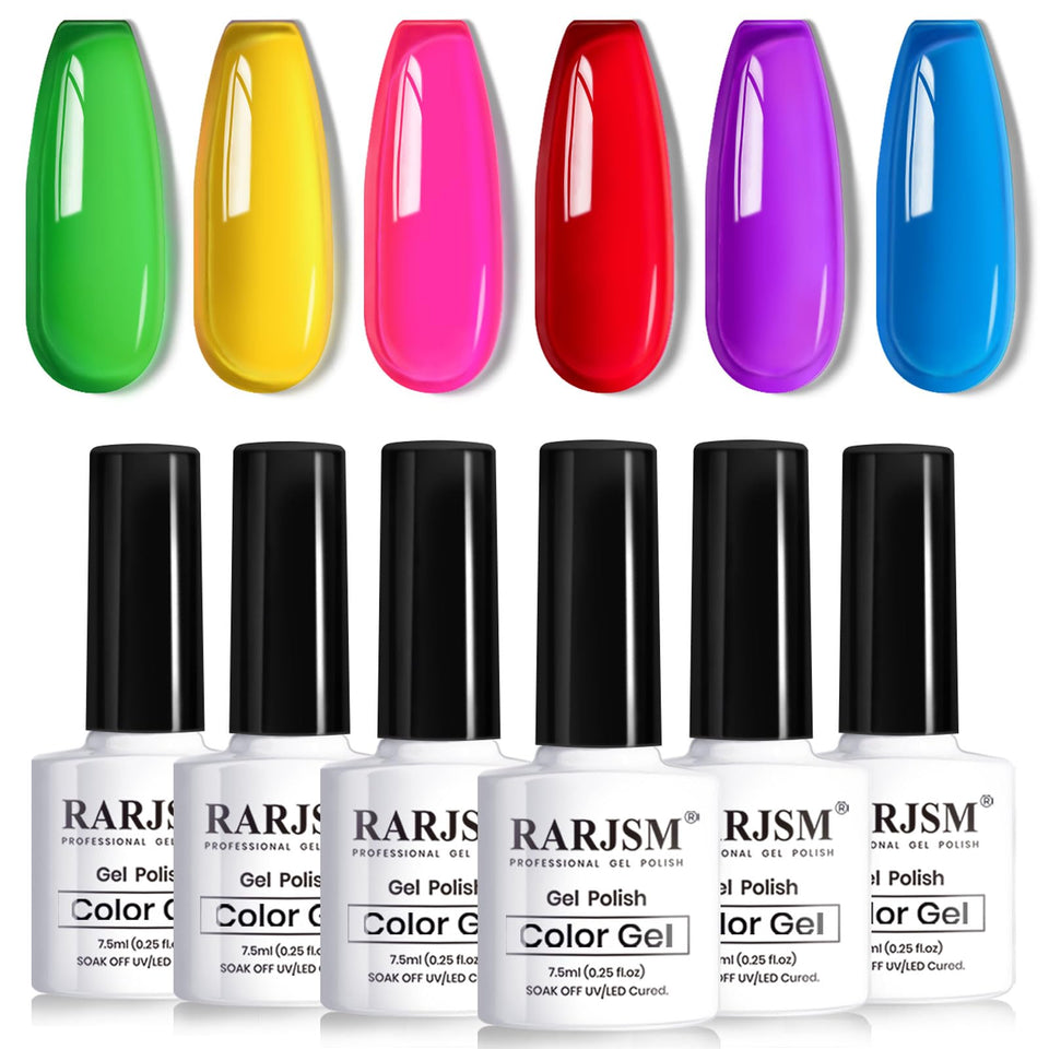 RARJSM front packaging showing six neon jelly gel bottles and vibrant benefit