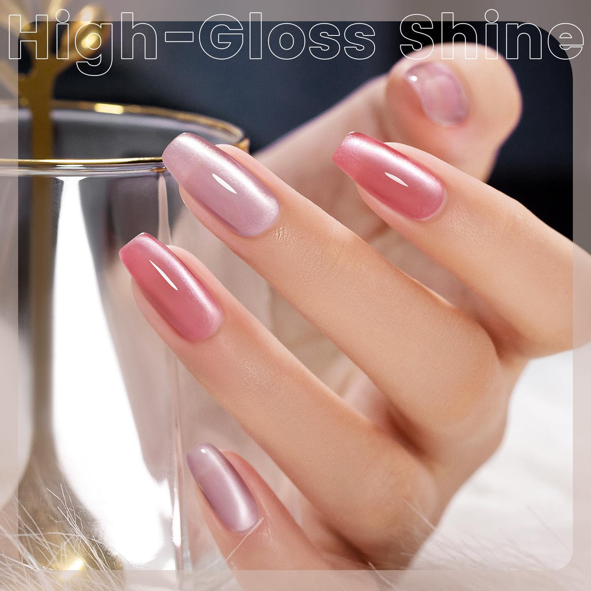 RARJSM magnetic stick held over nail to create precise cat-eye band effect