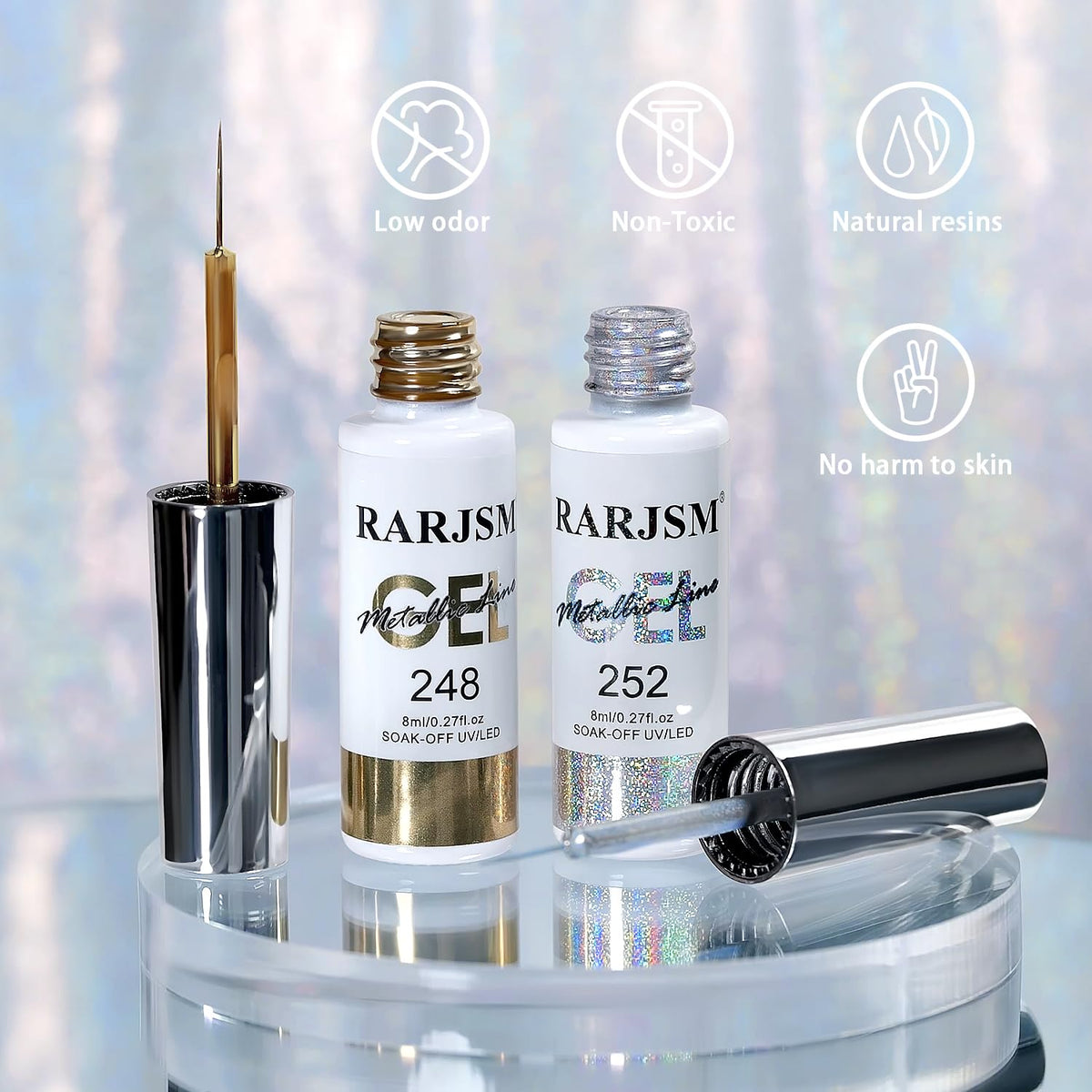RARJSM step-by-step nail art in use showing brush strokes for clean designs benefit
