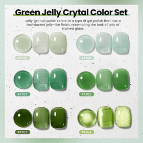RARJSM nails in use during salon manicure showing glossy green glass effect and professional result