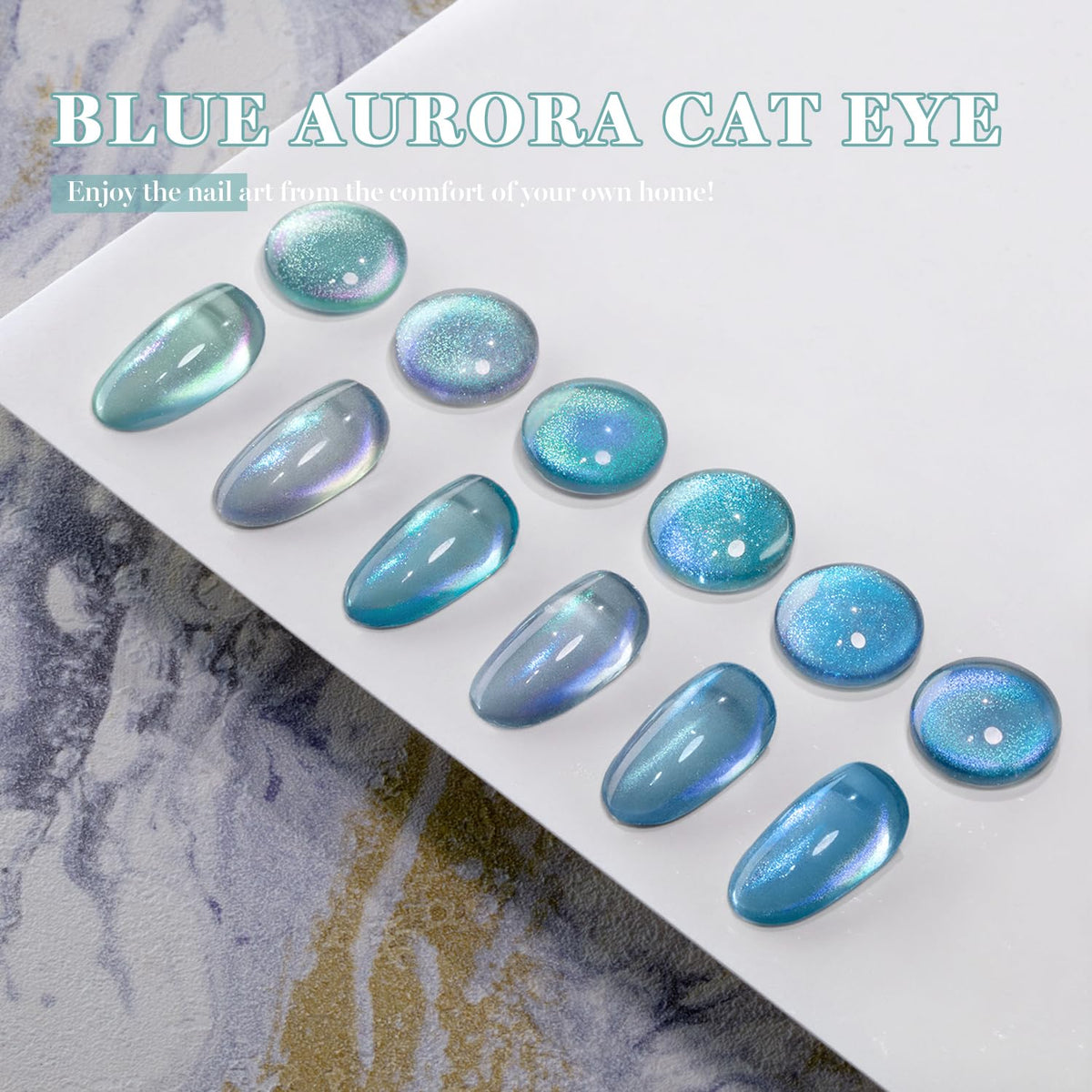 RARJSM nails cured under lamp showcasing glossy cat-eye finish benefit