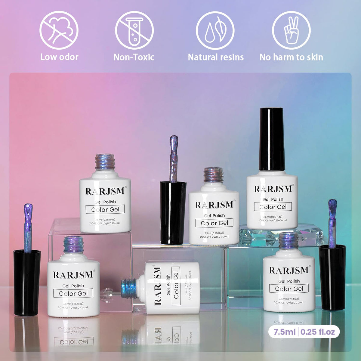 RARJSM scale comparison bottle in hand showing compact size and salon-grade formula