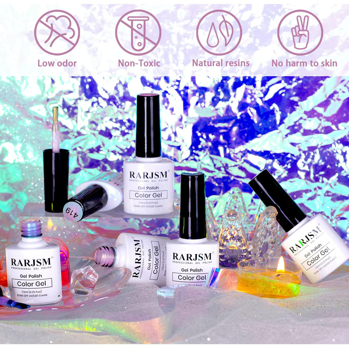 RARJSM bottle next to coin showing compact 7.5ml size for travel convenience