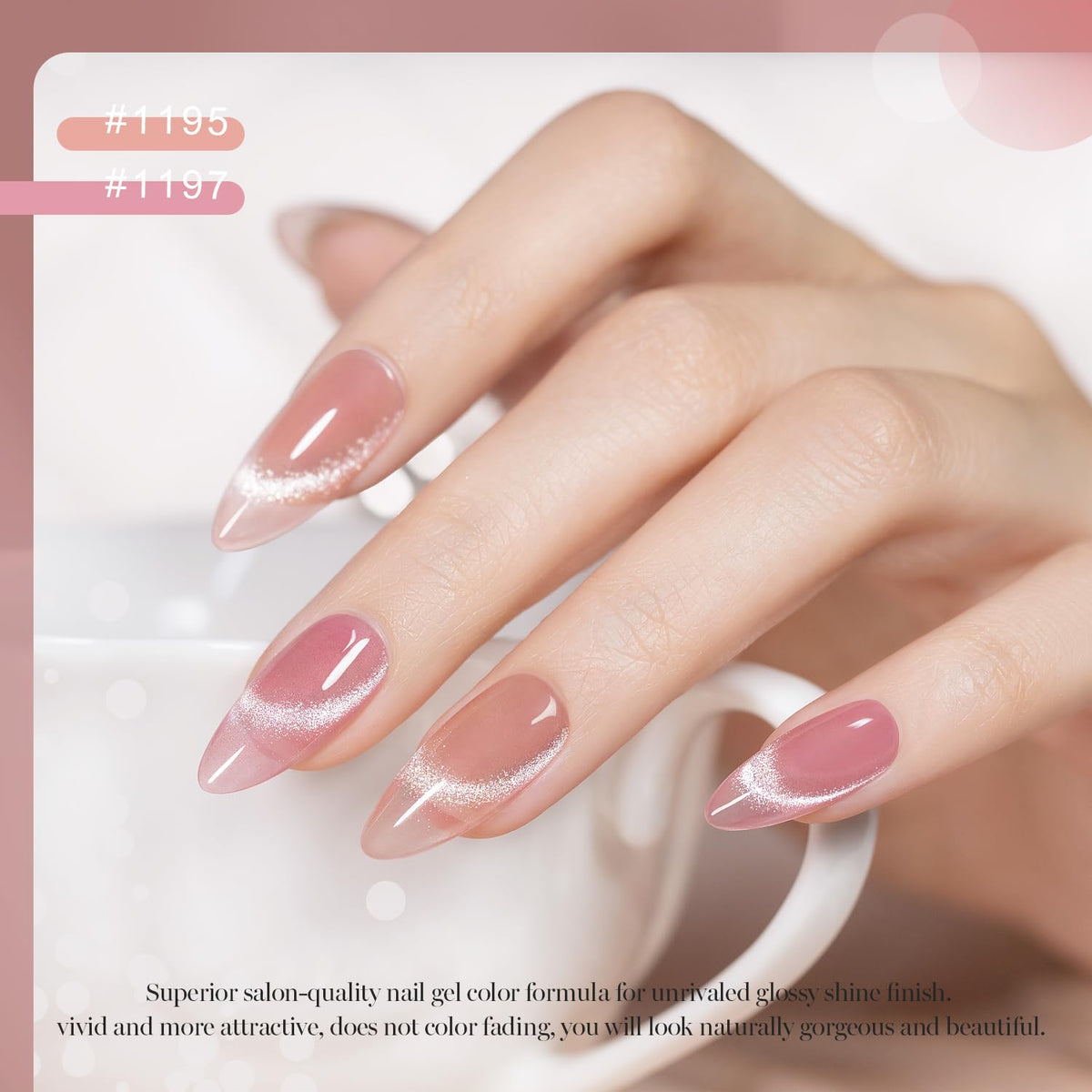 RARJSM nail wheel swatches showing texture and translucence for shade selection