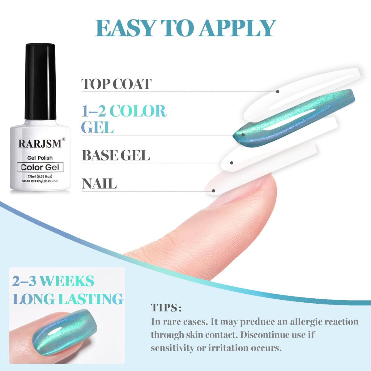 RARJSM shiny top coat reflection detail demonstrating high-gloss benefit