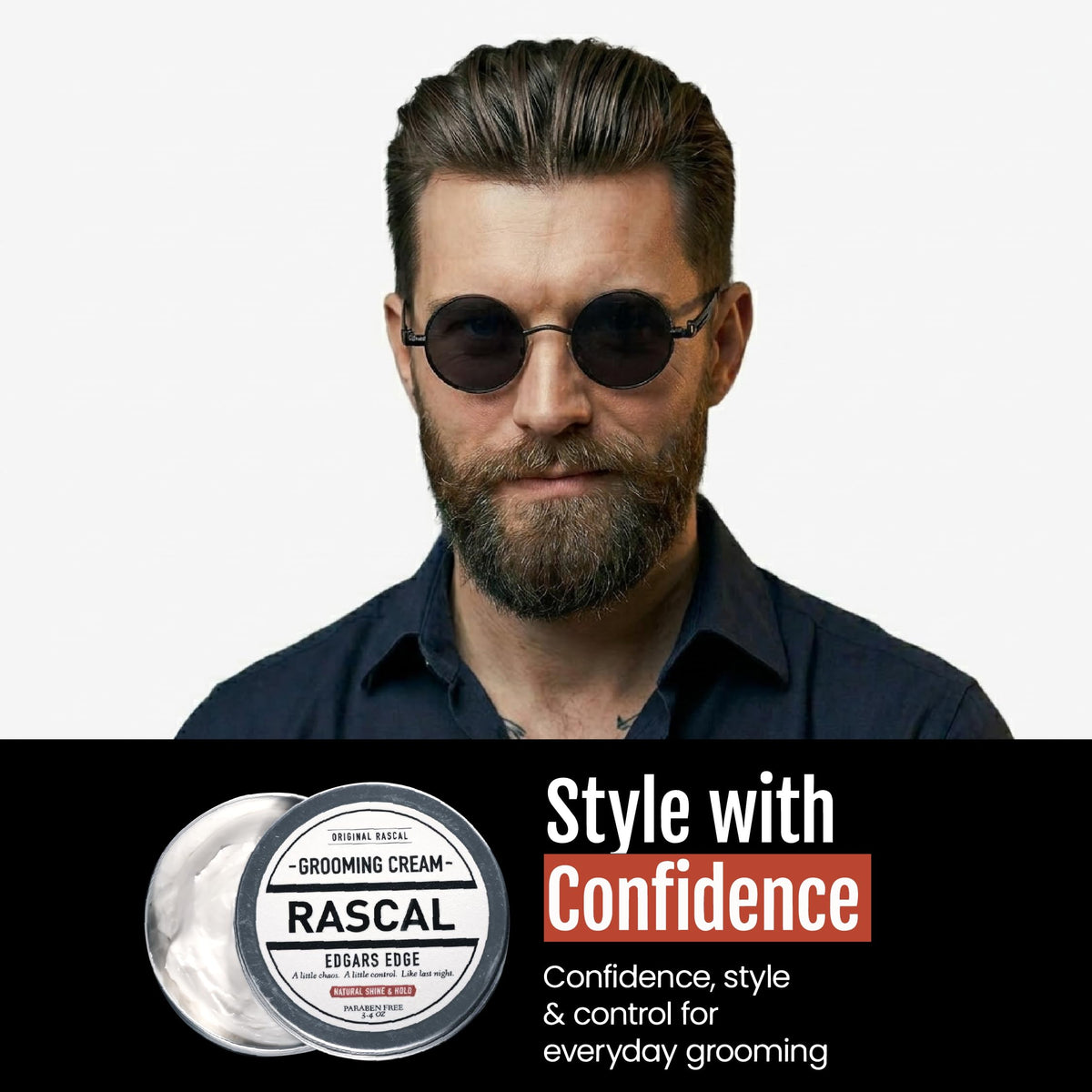 Rascal on bathroom dresser lifestyle scene conveying daily grooming routine benefits