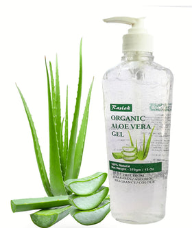 raslok aloe vera gel applied to hair and skin, demonstrates soothing moisturizing benefit