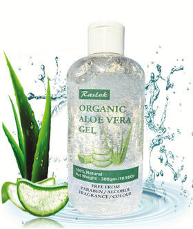 raslok clear gel texture close-up highlighting smoothing, hydrating gel consistency for absorption