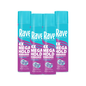 rave front packaging aerosol showing sleek can and unscented design for confidence