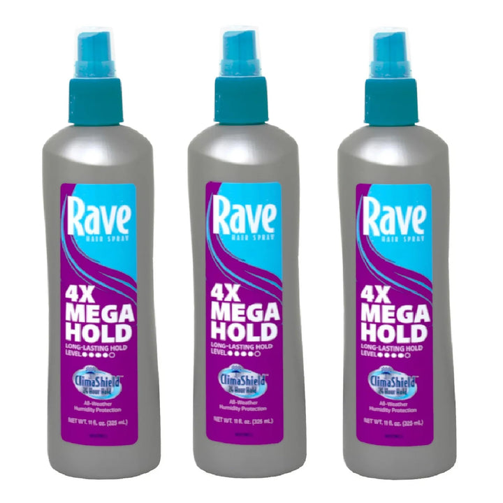 rave pump hairspray front packaging showing bottle and pump for precise hold