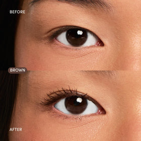 Ravie Beauty before and after lashes showing visible lift and volume