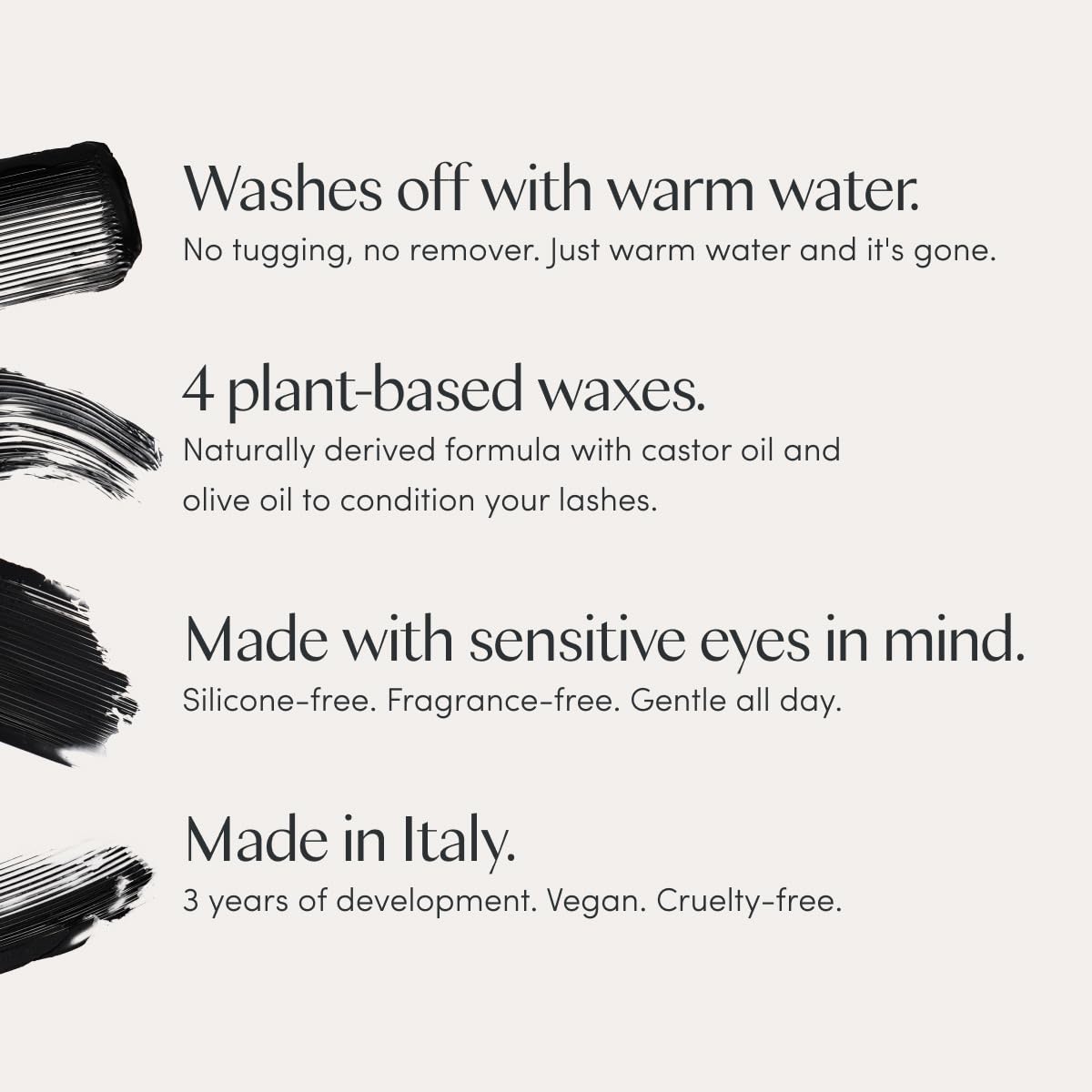 Ravie Beauty texture swirl of mascara cream showing smooth, clump-free formula