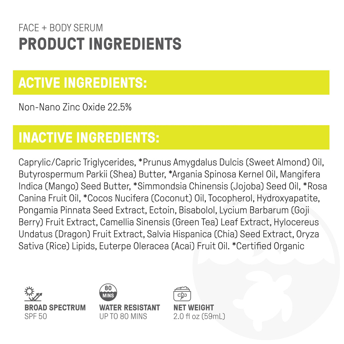 Raw Elements spreading serum on forearm showing broad coverage and water-resistant benefit