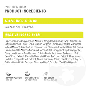 Raw Elements spreading serum on forearm showing broad coverage and water-resistant benefit