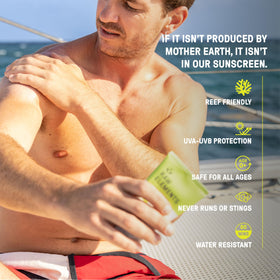 Raw Elements bio-resin label emphasizing sugarcane-derived packaging
