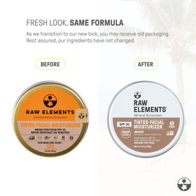 Raw Elements cream texture close-up illustrating smooth moisturizing finish