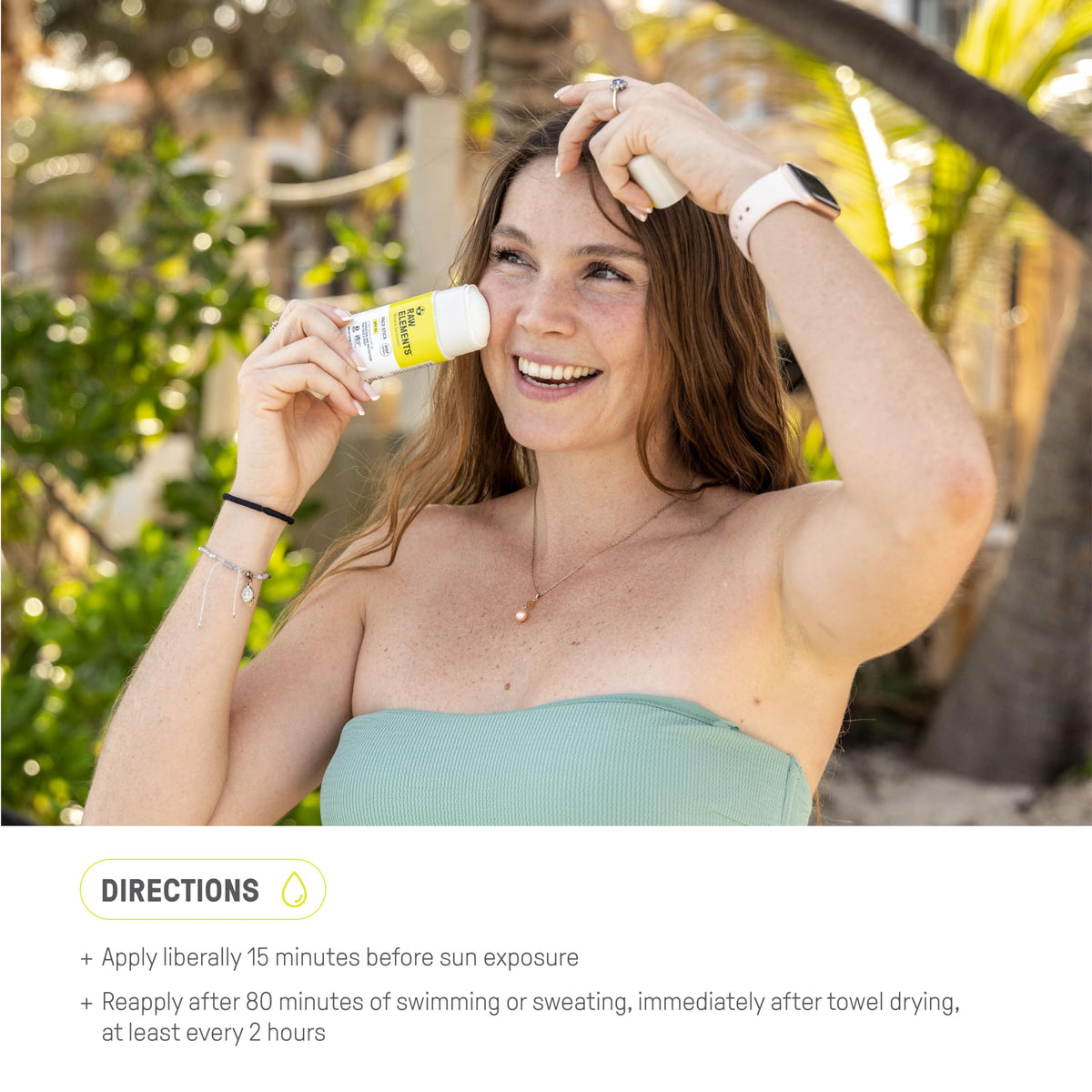 Raw Elements face stick label and ingredients list highlighting natural formula