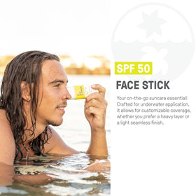 Raw Elements face stick texture close-up demonstrating smooth mineral finish