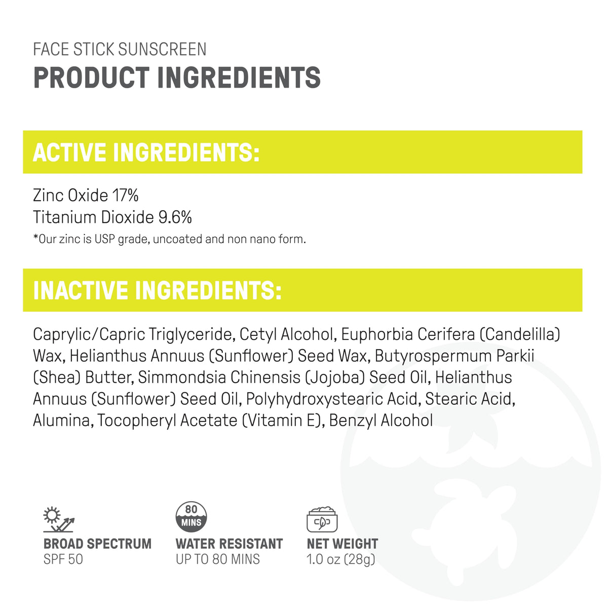 Raw Elements face stick on a beach towel illustrating reef-safe outdoor use