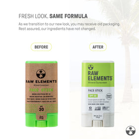 Raw Elements close-up texture of mineral stick highlighting smooth non-greasy finish