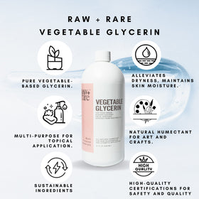 Raw Plus Rare pouring glycerin into a bottle demonstrating smooth pour and controlled dispense