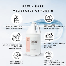 Raw Plus Rare pouring glycerin from jug into a measuring cup for precise use benefit