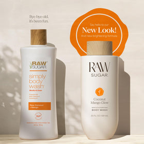RAW SUGAR bottle on bathroom shelf in lifestyle scene for mood-lifting scent