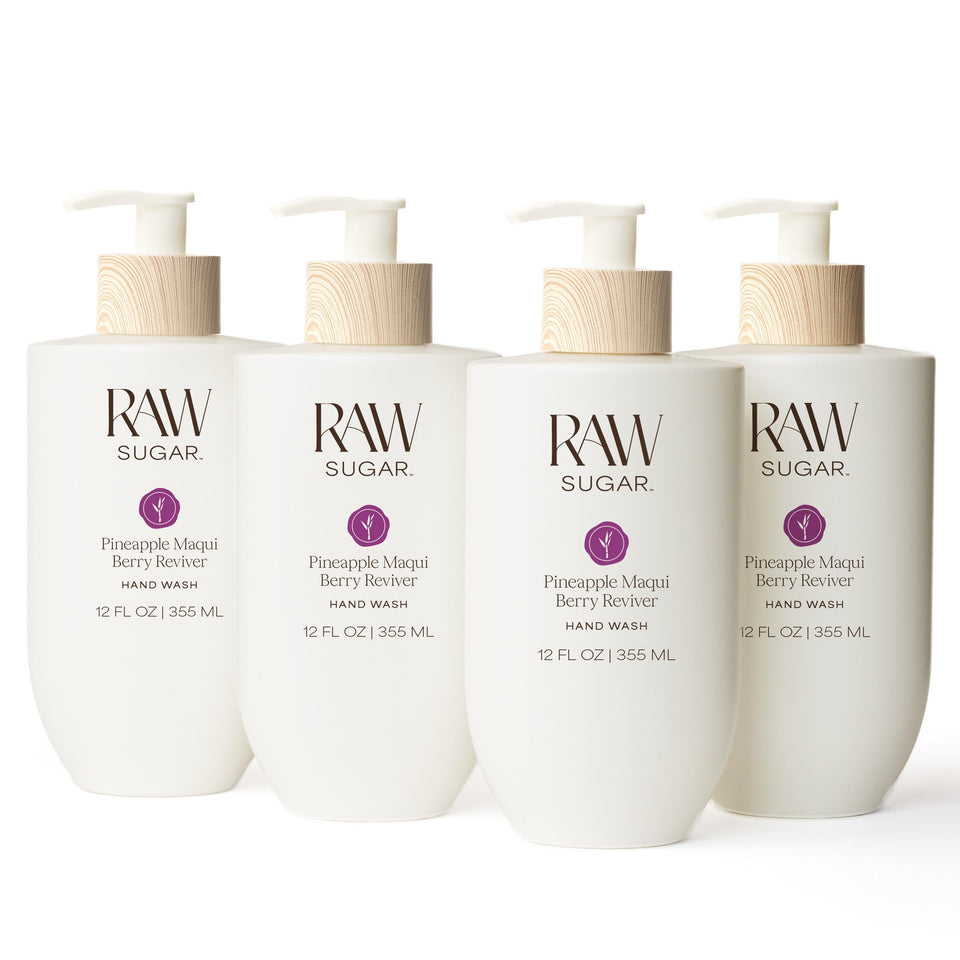 RAW SUGAR front packaging showing pineapple maqui fragrance and benefits