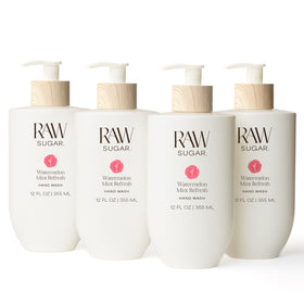 RAW SUGAR front packaging showing watermelon mint hand wash benefit: refreshing cleanse