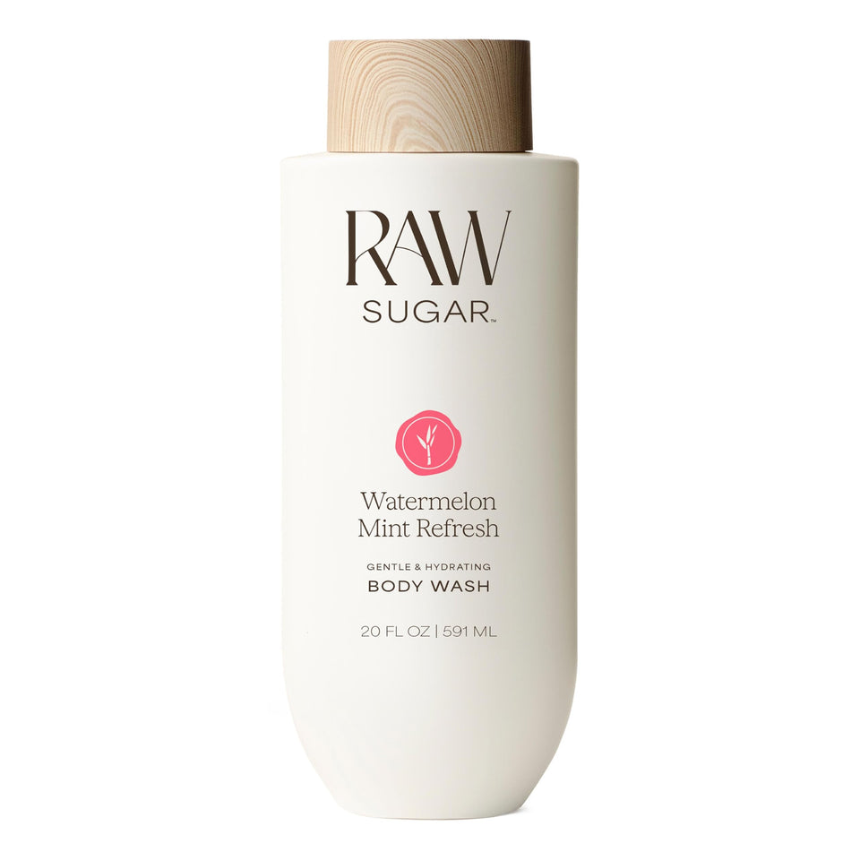 RAW SUGAR front packaging showing watermelon mint fragrance and benefits