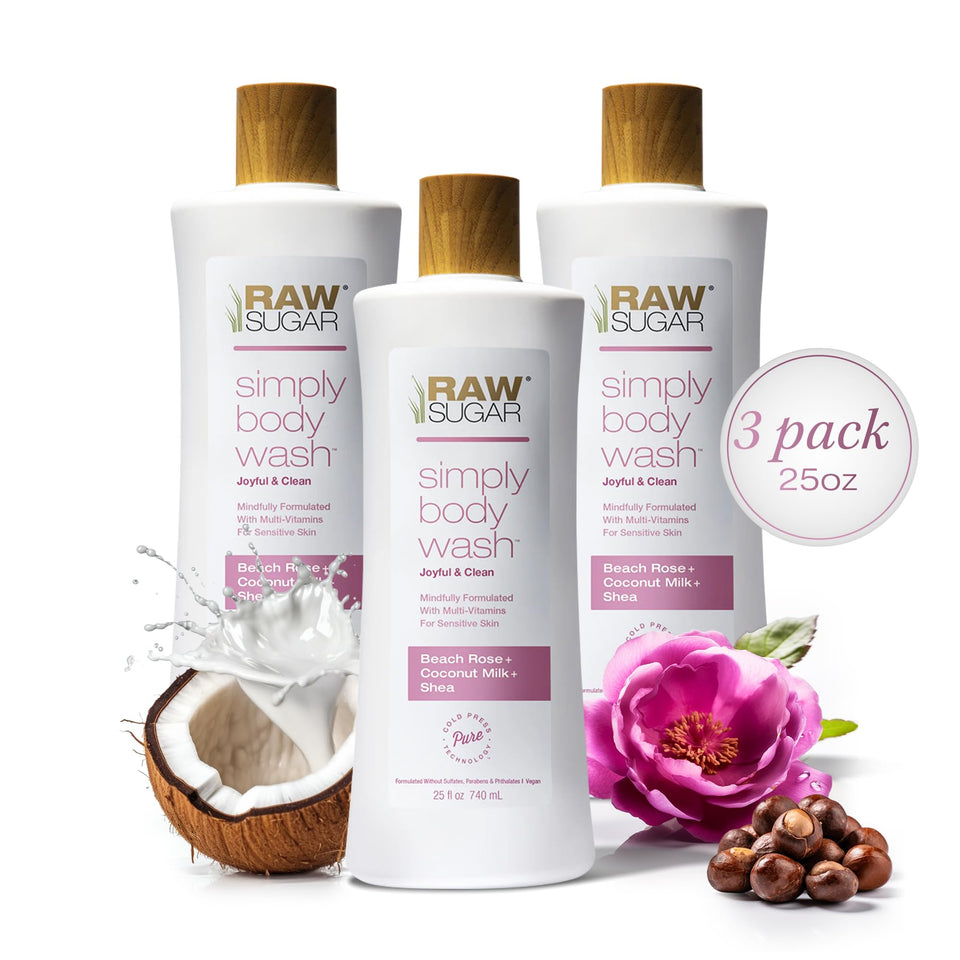 RAW SUGAR front bottle showing label and gentle formula benefit