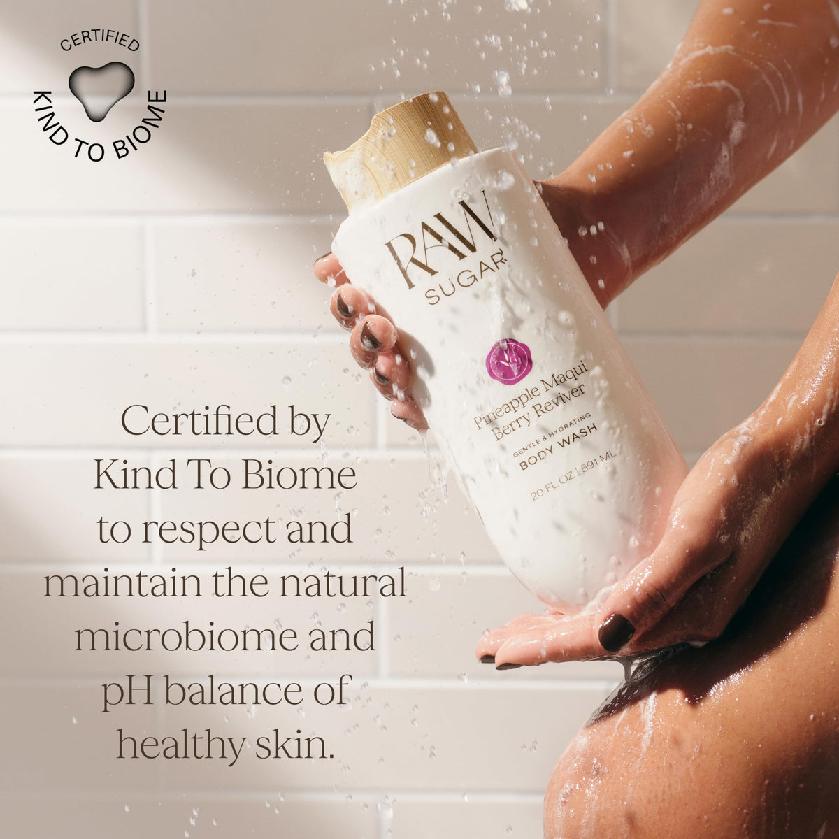 RAW SUGAR green tea aloe and sugarcane ingredients displayed for soothing benefits