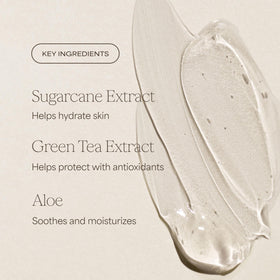 RAW SUGAR bottle held in hand showing size and travel-friendly convenience