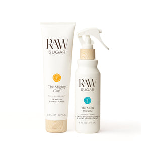 RAW SUGAR Multi Miracle Hair Mist front bottle, lightweight protection and shine