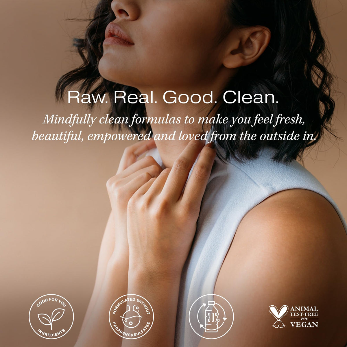 RAW SUGAR Pineapple + Maqui Berry label detail, emphasizing natural-inspired fragrance benefit