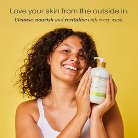 RAW SUGAR pump dispensing soap showing smooth texture and easy use