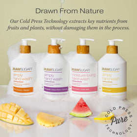 RAW SUGAR Raw Coconut + Mango bottle next to a ruler, showing clear size and value benefit