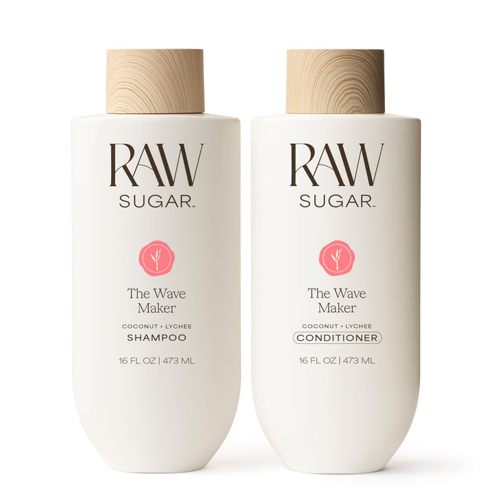 RAW SUGAR front packaging of Wave Maker duo showing bottles and branding, promotes beachy texture