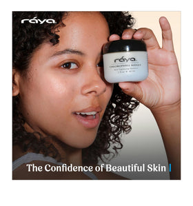 Raya masque held in hand for size comparison and travel-friendly benefit