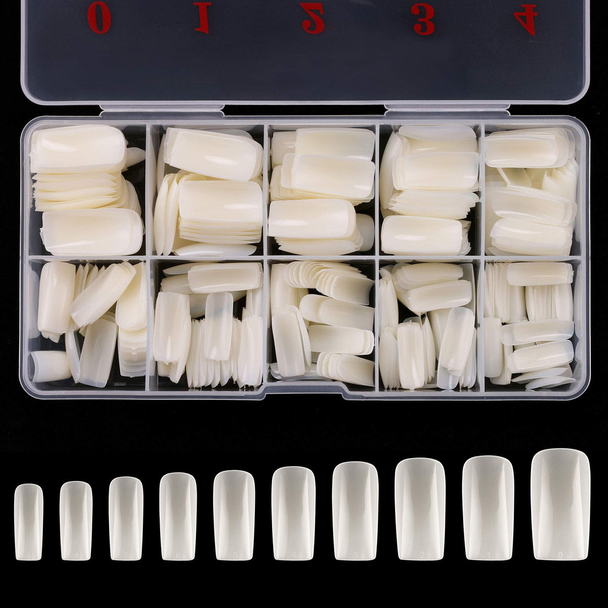 RayanWay front packaging showing 500-piece natural tips and case for organized storage