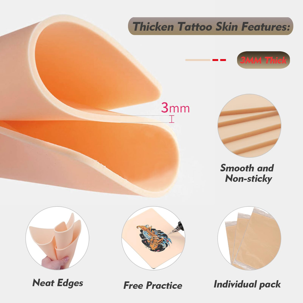 Rayyl close-up silicone texture highlighting skin-like feel and needle feedback