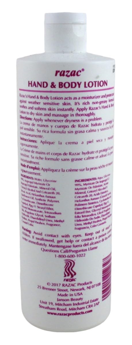 Razac lotion applied to hands after washing for immediate softness