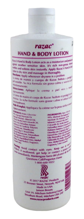 Razac lotion applied to hands after washing for immediate softness
