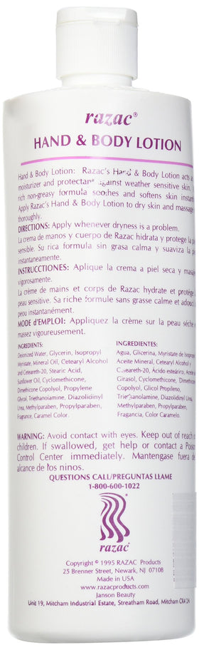 Razac pump close-up with lotion texture showing quick absorption benefit